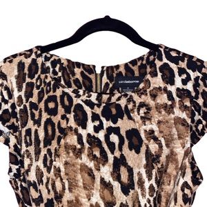 Liz Claiborne Sleeveless Dress Size 4 Leopard Print